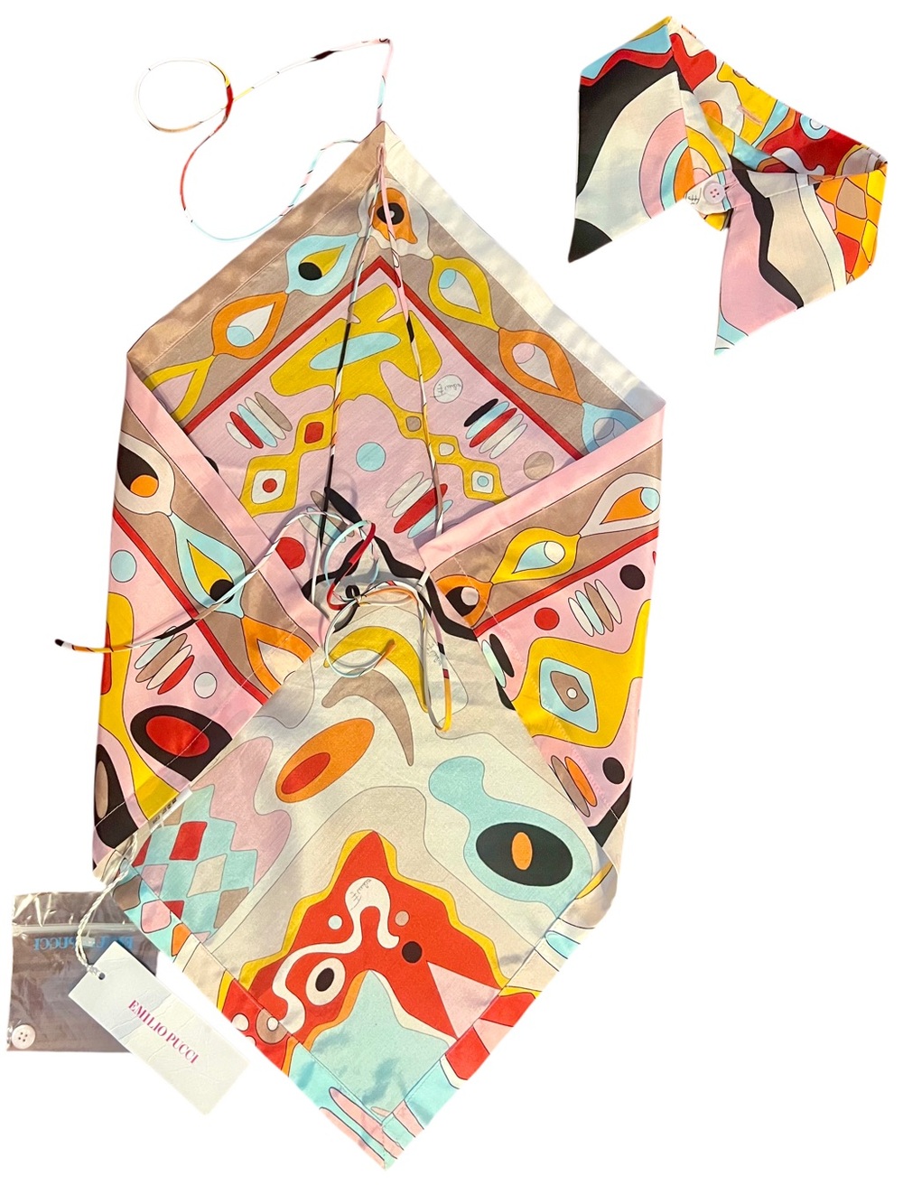 Vintage Emilio Pucci Silk Halter Top, NWT, IT 40 - Picture 4 of 8